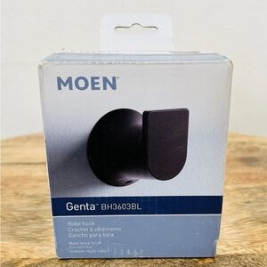 MOEN Genta Matte Black Single Robe Towel Hook BH3803BL